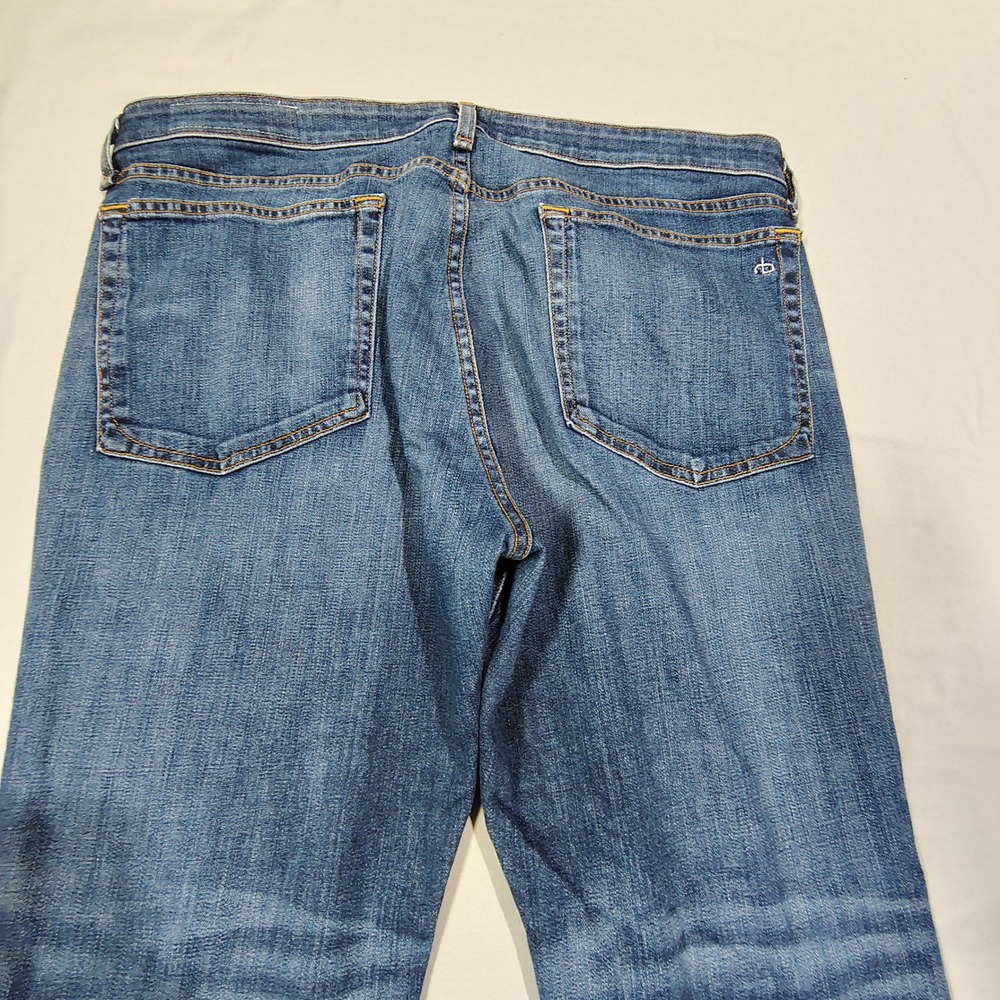 Rag and Bone Jeans Womens 33 Blue Mariposa Raw Hem Straight Leg Stretch USA - Picture 4 of 12